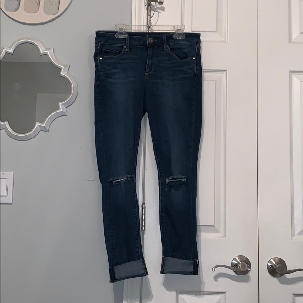 Dark Wash Jeans with slits in knees